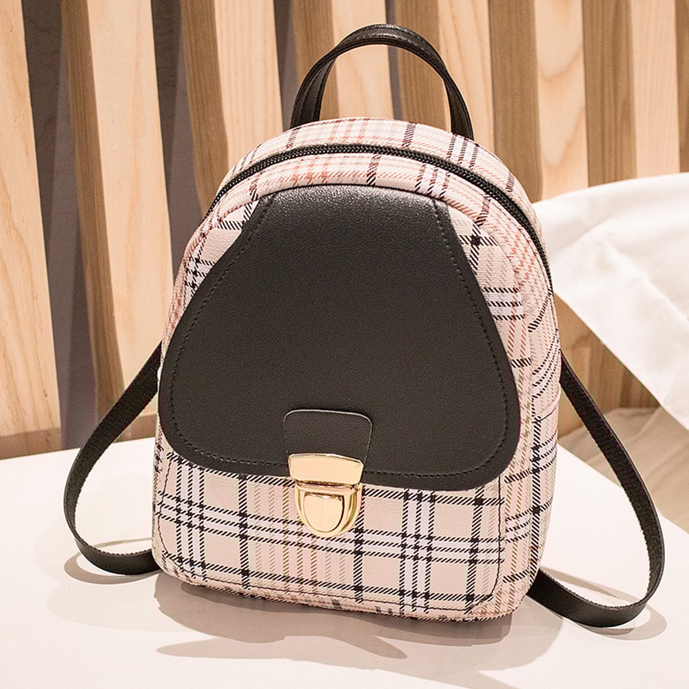 Plaid Mini Backpack Crossbody Bag For Teen Girls 6