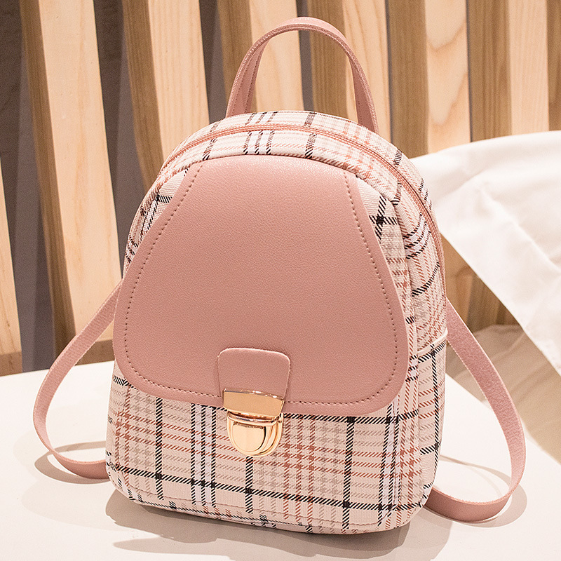 Plaid Mini Backpack Crossbody Bag For Teen Girls 7
