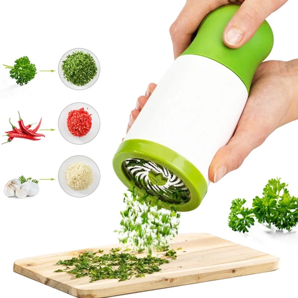 Compact Salad and Vegetable Chopper Garlic Spice and Herb Grinder with Slicer and Grater for Effortless Kitchen Prep