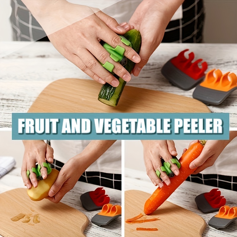 Stainless Steel Handheld Vegetable Peeler with Rubber Grip Comfortable Palm Peeler for Carrots and More