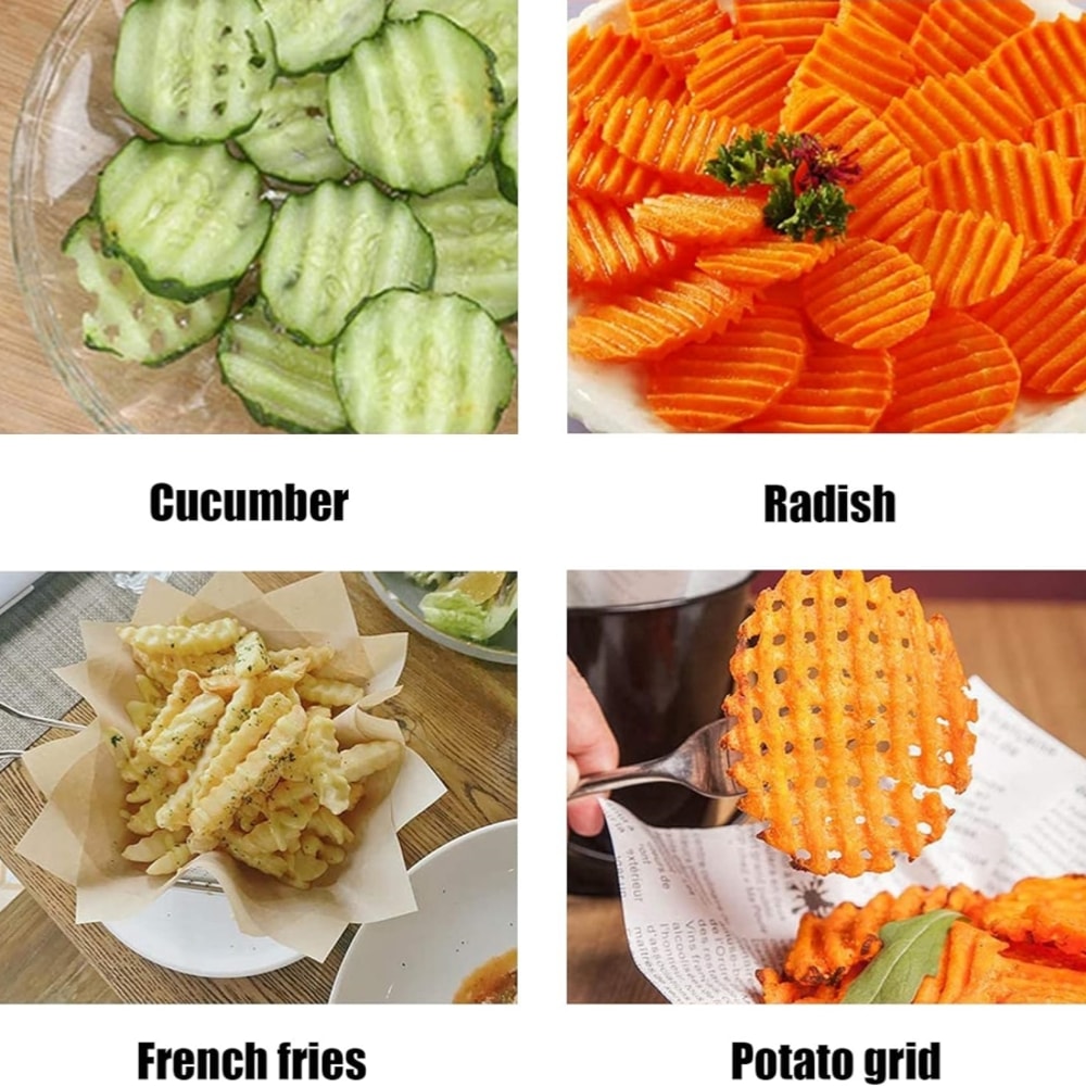 Crinkle Cutter Knife Wavy Chopper For Vegetables Fruits And Fries 2