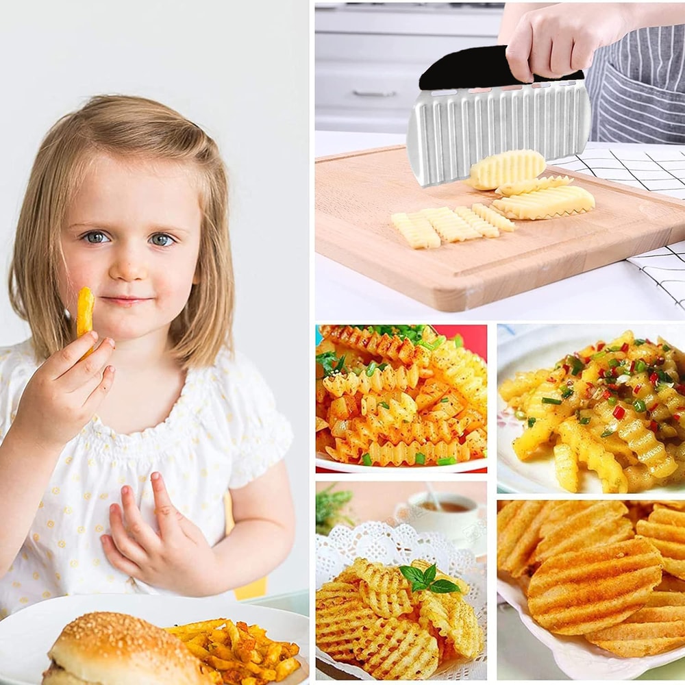 Crinkle Cutter Knife Wavy Chopper For Vegetables Fruits And Fries 3