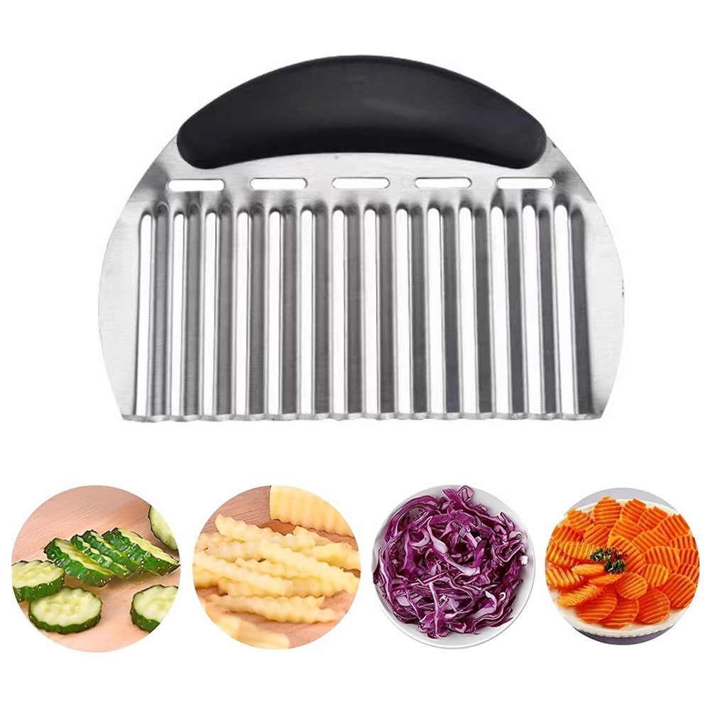 Crinkle Cutter Knife Wavy Chopper For Vegetables Fruits And Fries 4
