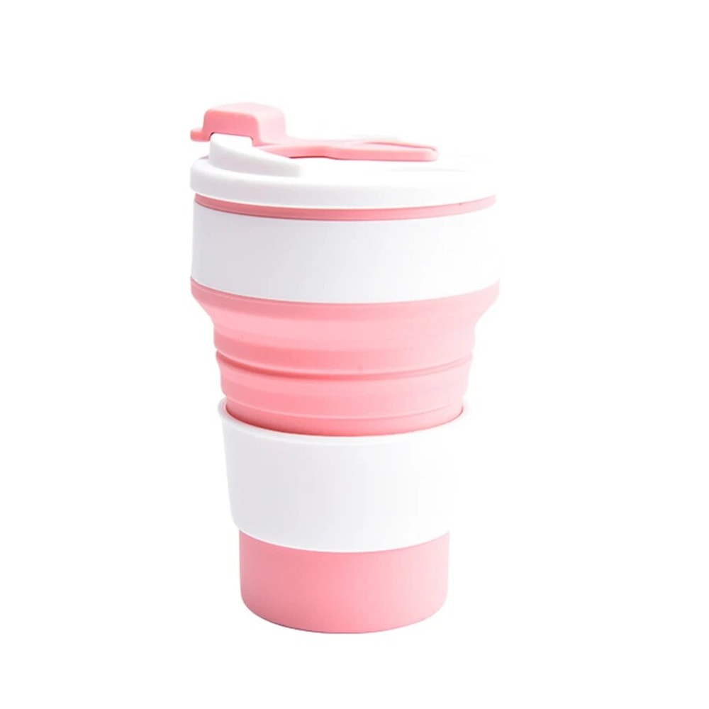 Food Grade Silicone Folding Cup With Lid Reusable Portable Coffee Cup For Hot Drinks Perfect For Tr 5