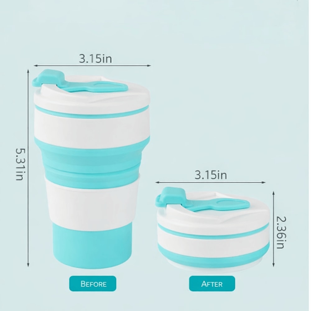 Food Grade Silicone Folding Cup With Lid Reusable Portable Coffee Cup For Hot Drinks Perfect For Tr 3