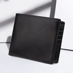 premium soft genuine leather wallet stylish black card holder for men