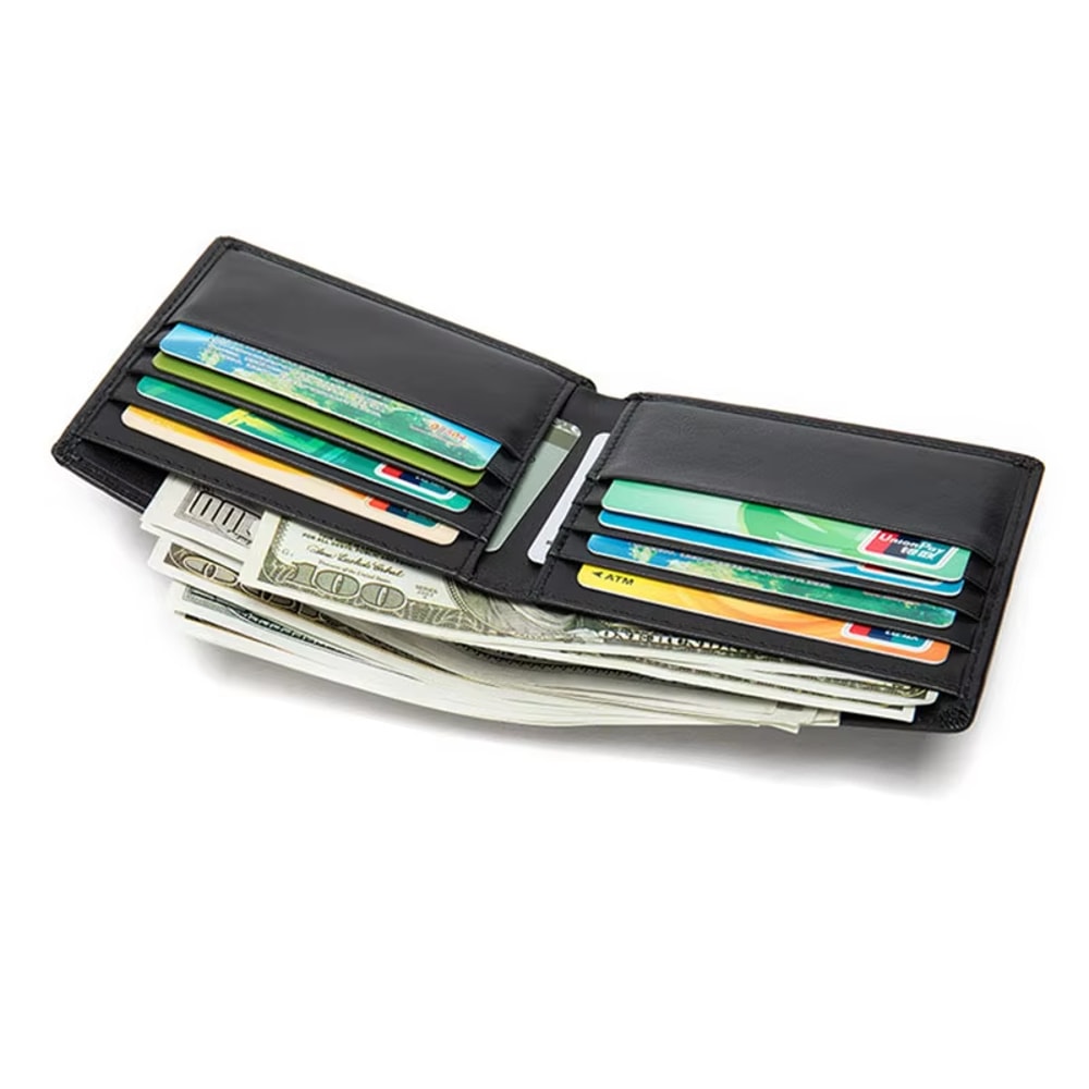Premium Soft Genuine Leather Wallet Stylish Black Card Holder for Men