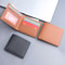 Mens Thin PU Leather Wallet Simple Solid Color Foldable Business Card Holder For Men 0