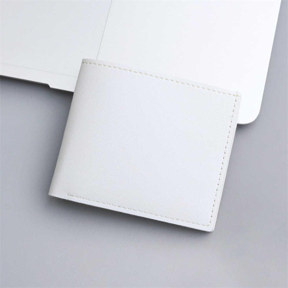 Mens Thin PU Leather Wallet Simple Solid Color Foldable Business Card Holder For Men 5
