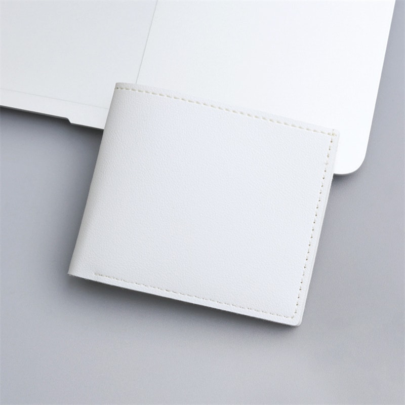 Mens Thin PU Leather Wallet Simple Solid Color Foldable Business Card Holder For Men 5
