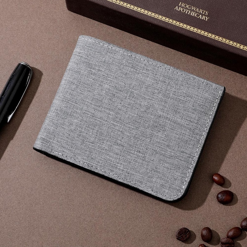 Mens Canvas Wallet Casual Double Fold Photo Card Holder Short Wallet 1