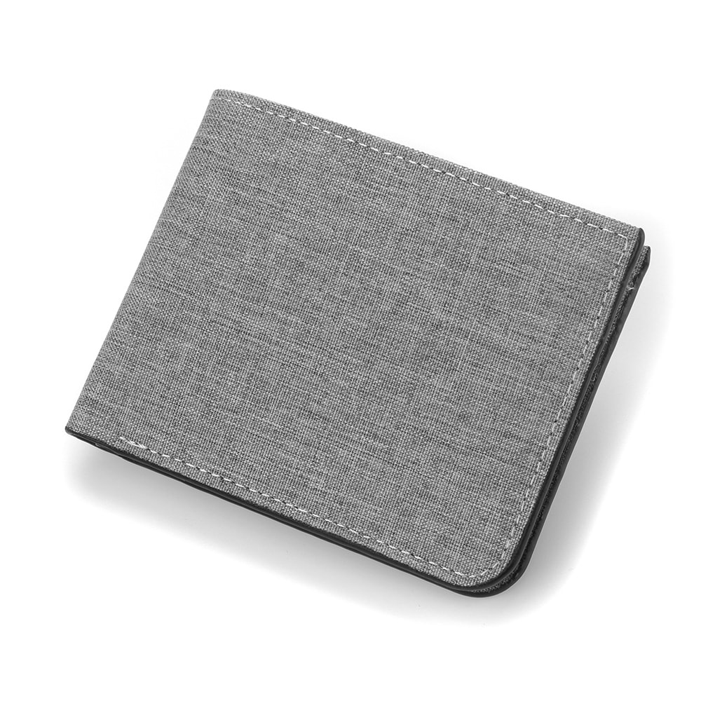Mens Canvas Wallet Casual Double Fold Photo Card Holder Short Wallet 6