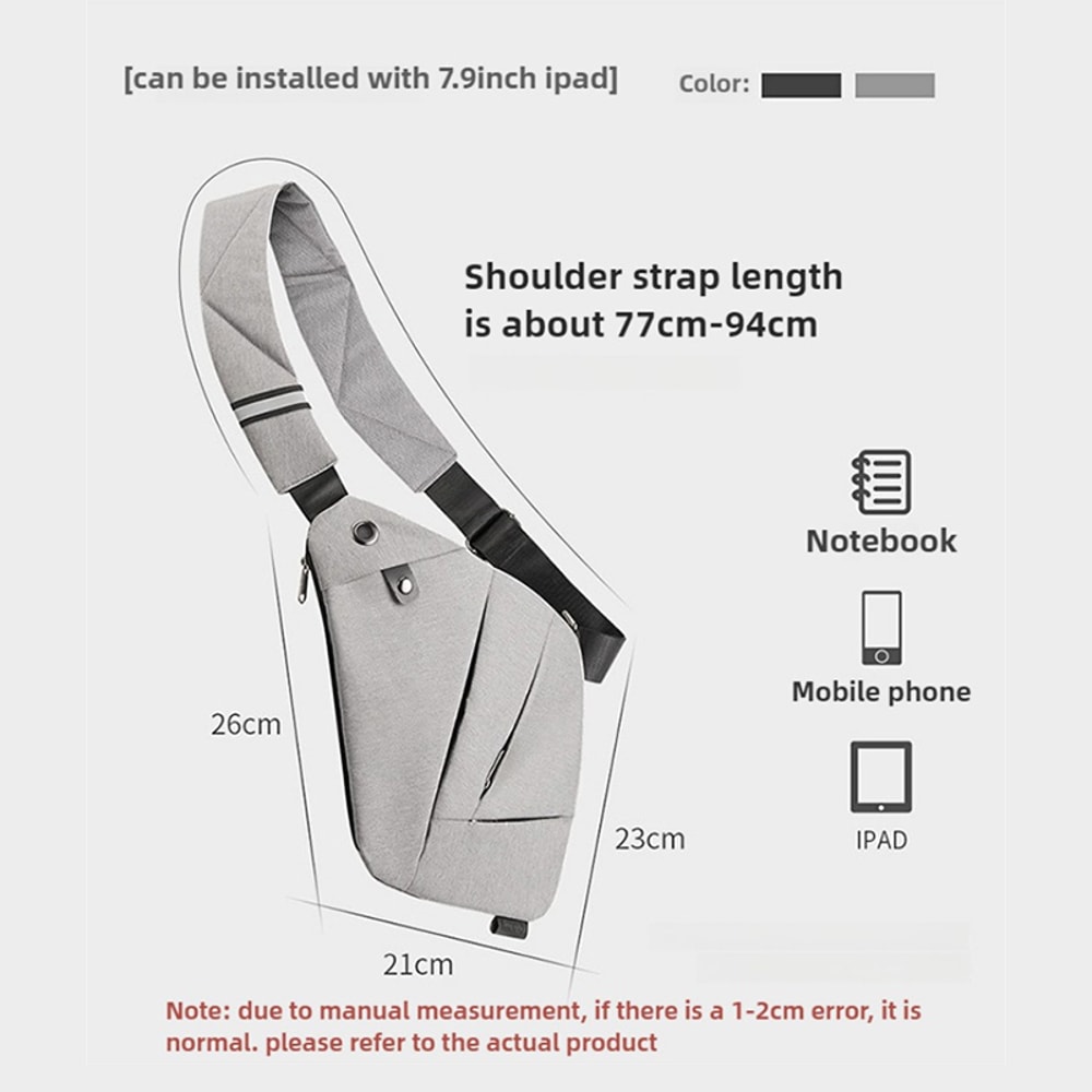 Waterproof Anti Theft Crossbody Chest Bag For Men Multifunctional Sports Messenger Bag 1