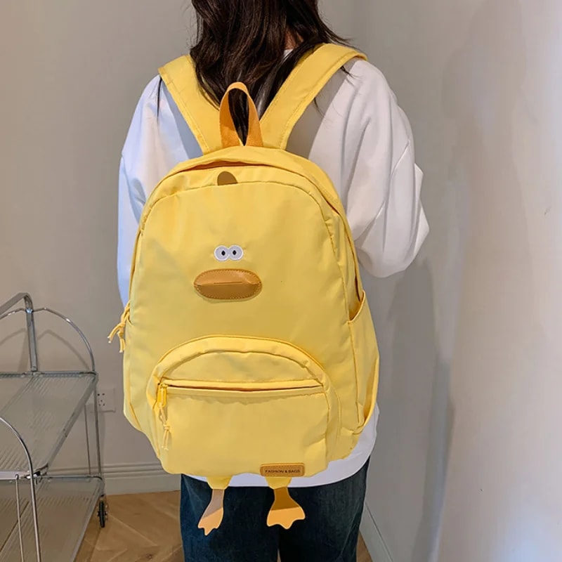 Cartoon Duck Backpack For College Travel Cute Versatile Design For Women Students 2