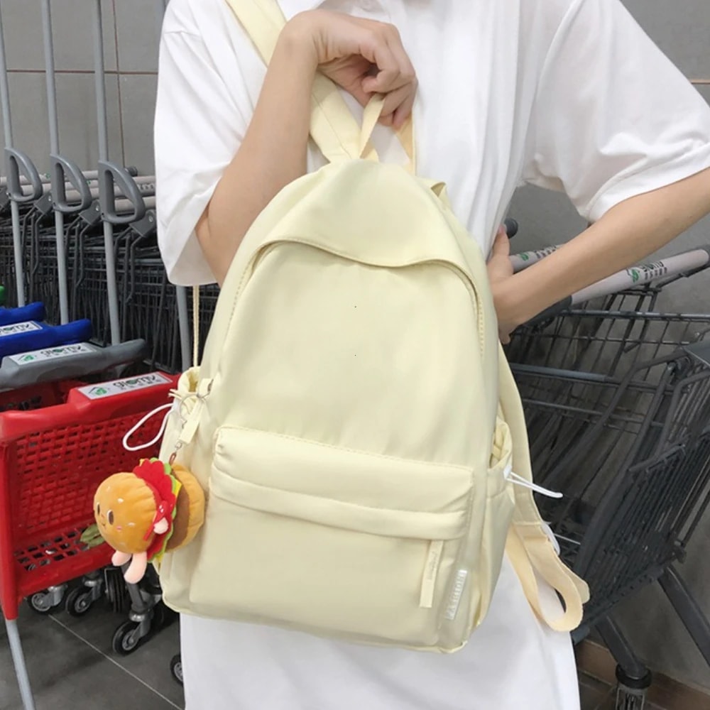 Waterproof Nylon Laptop Backpack For Teenage Girls Women Cute Pink Black Travel Schoolbag Unisex 2