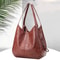Vintage Leather Shoulder Bag Spacious Marble Grain Handbag for Daily Commuter & Shopping