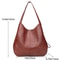 Vintage Leather Shoulder Bag Spacious Marble Grain Handbag for Daily Commuter & Shopping