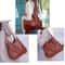 Vintage Leather Shoulder Bag Spacious Marble Grain Handbag for Daily Commuter & Shopping