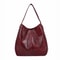 Vintage Leather Shoulder Bag Spacious Marble Grain Handbag for Daily Commuter & Shopping