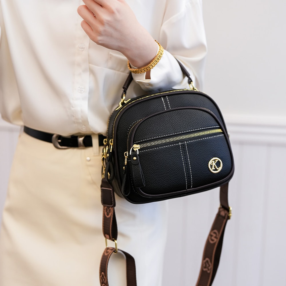 Luxury Womens Shoulder Bag Large Capacity Multiple Compartments Hard Shell Handbag for Commuting