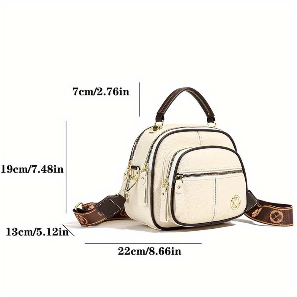 Luxury Womens Shoulder Bag Large Capacity Multiple Compartments Hard Shell Handbag for Commuting