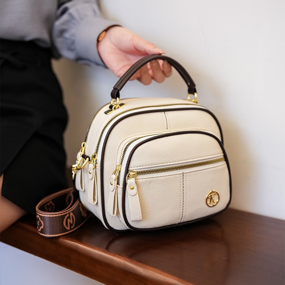 Luxury Womens Shoulder Bag Large Capacity Multiple Compartments Hard Shell Handbag for Commuting