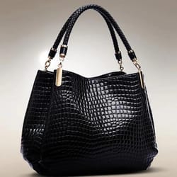 large capacity women's tote bag crocodile print shoulder handbag for daily commute & shopping