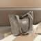 Spacious Corduroy Tote Bag Trendy Shoulder Handbag with Front Pocket for Women