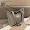 Spacious Corduroy Tote Bag Trendy Shoulder Handbag with Front Pocket for Women