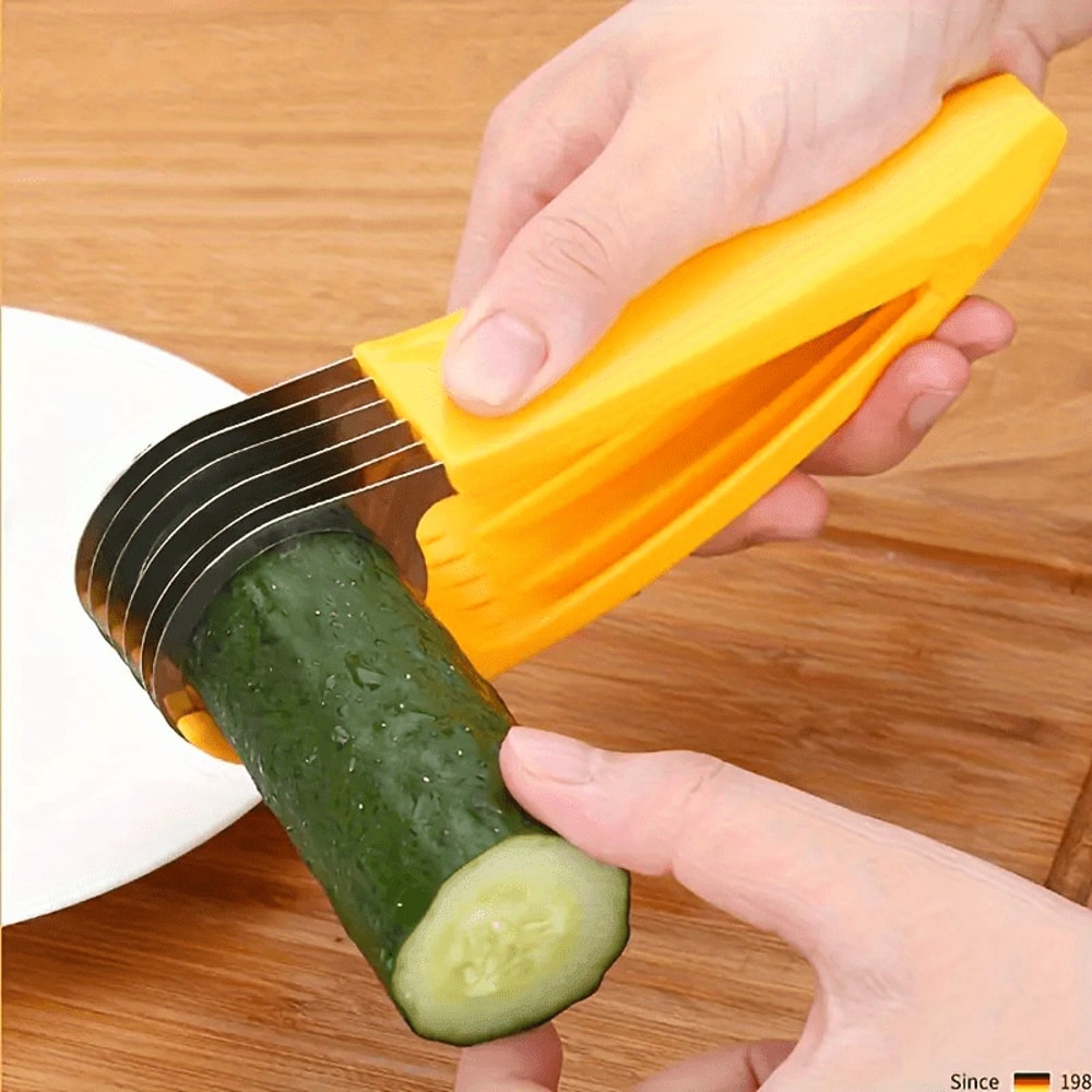 Stainless Steel Manual Slicer EasytoUse Food Safe Round Blade For Bananas Cucumbers More 5