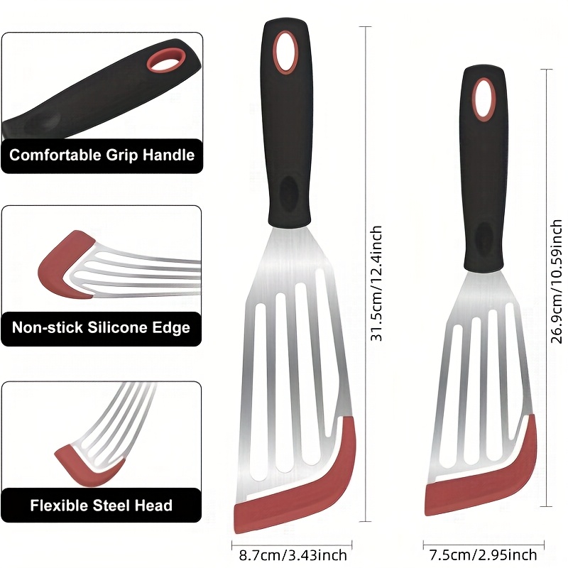 High Temperature Resistant Stainless Steel Silicone Spatula For Cooking Frying Fish 1
