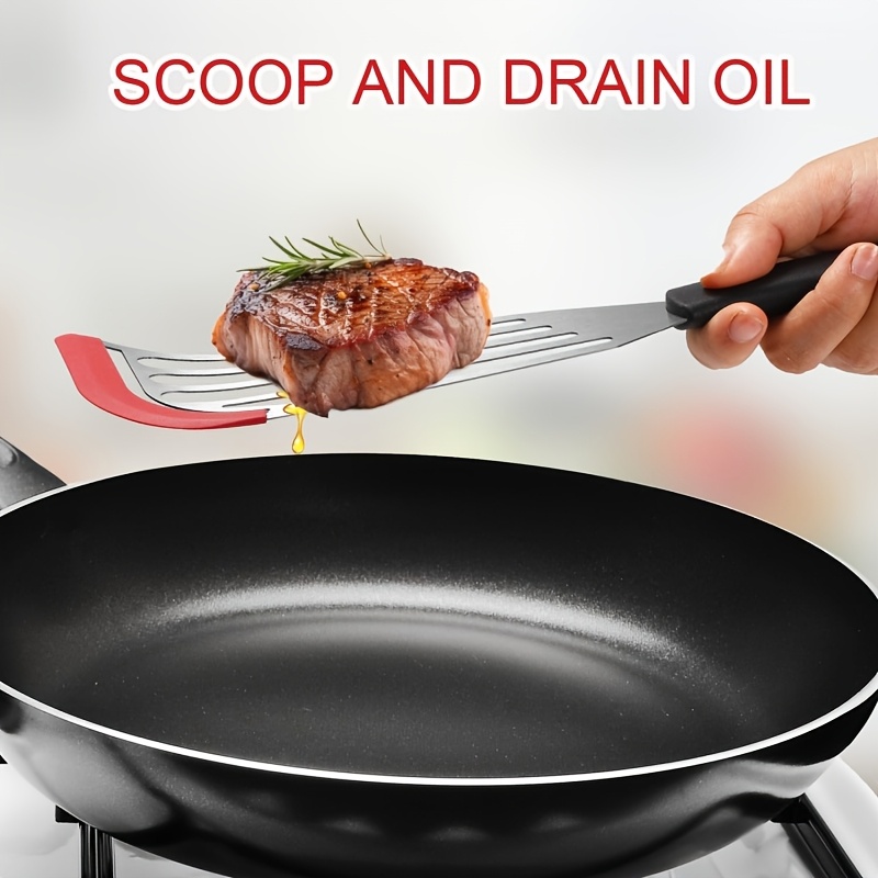 High Temperature Resistant Stainless Steel Silicone Spatula For Cooking Frying Fish 3