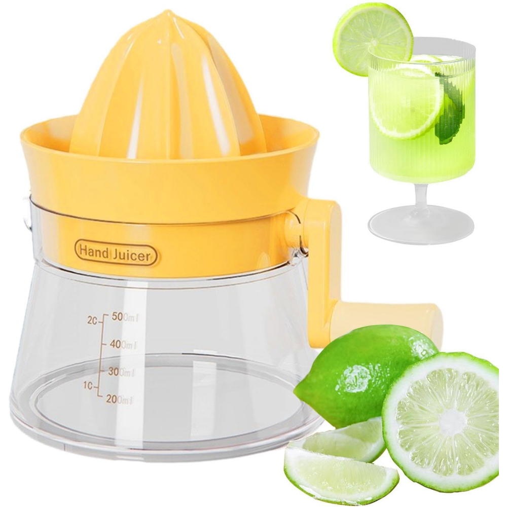Manual Juicer Labor Saving Hand-Cranked Juicer for Oranges Lemons Celery and More