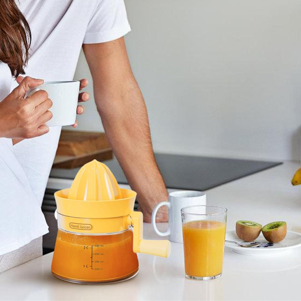 Manual Juicer Labor Saving Hand-Cranked Juicer for Oranges Lemons Celery and More