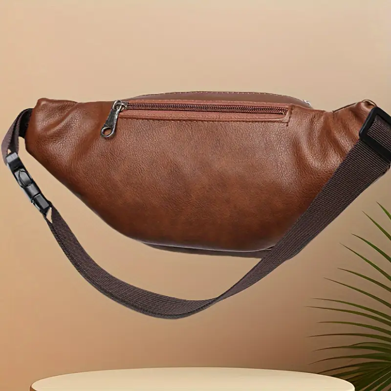 Mens Leather Waist Bag Stylish Sport Cross Body Shoulder Bag 1