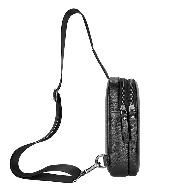 Mens Leather Crossbody Sling Bag For Hiking Travel And Outdoor Sports 2