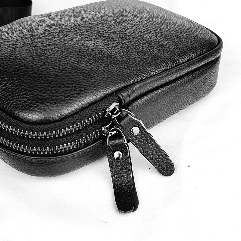 Mens Leather Crossbody Sling Bag For Hiking Travel And Outdoor Sports 4