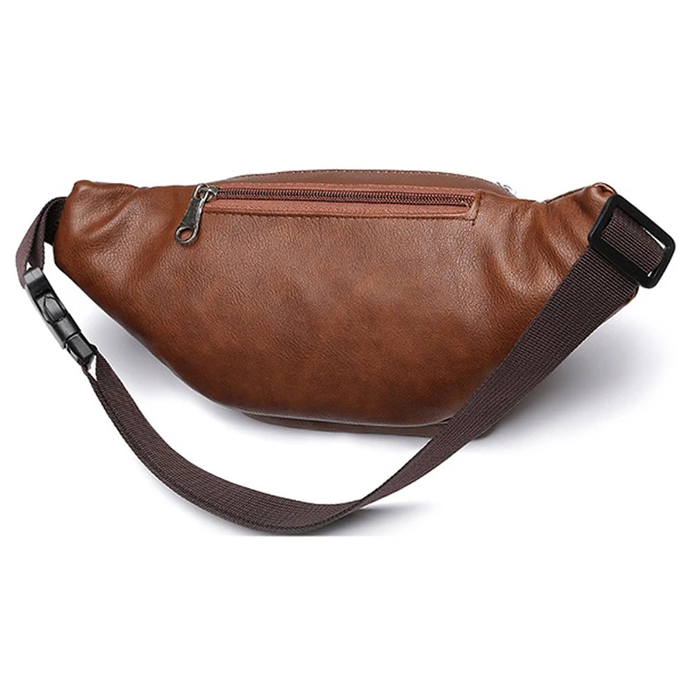 Mens Waist Pack PU Leather Bag Fashionable And Functional Waist Belt Bag For Men 3