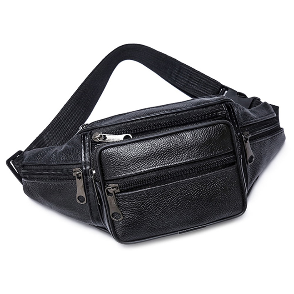 Mens Waist Pack PU Leather Bag Fashionable And Functional Waist Belt Bag For Men 5