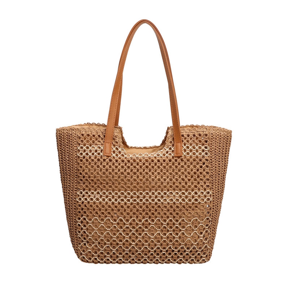 Fashionable Paper Rope Crossbody Bag Hollow Out Casual and Versatile Shoulder Bag for Women