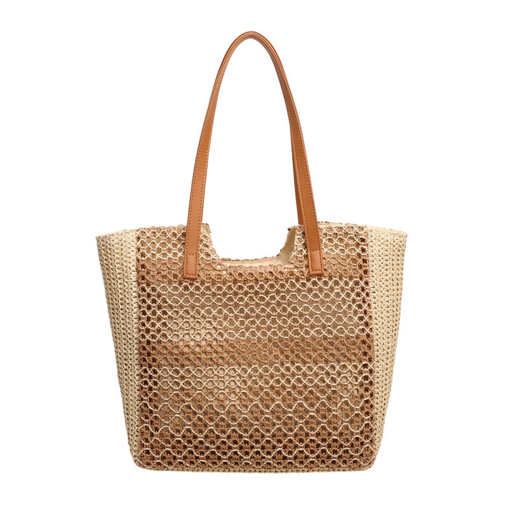 Fashionable Paper Rope Crossbody Bag Hollow Out Casual and Versatile Shoulder Bag for Women