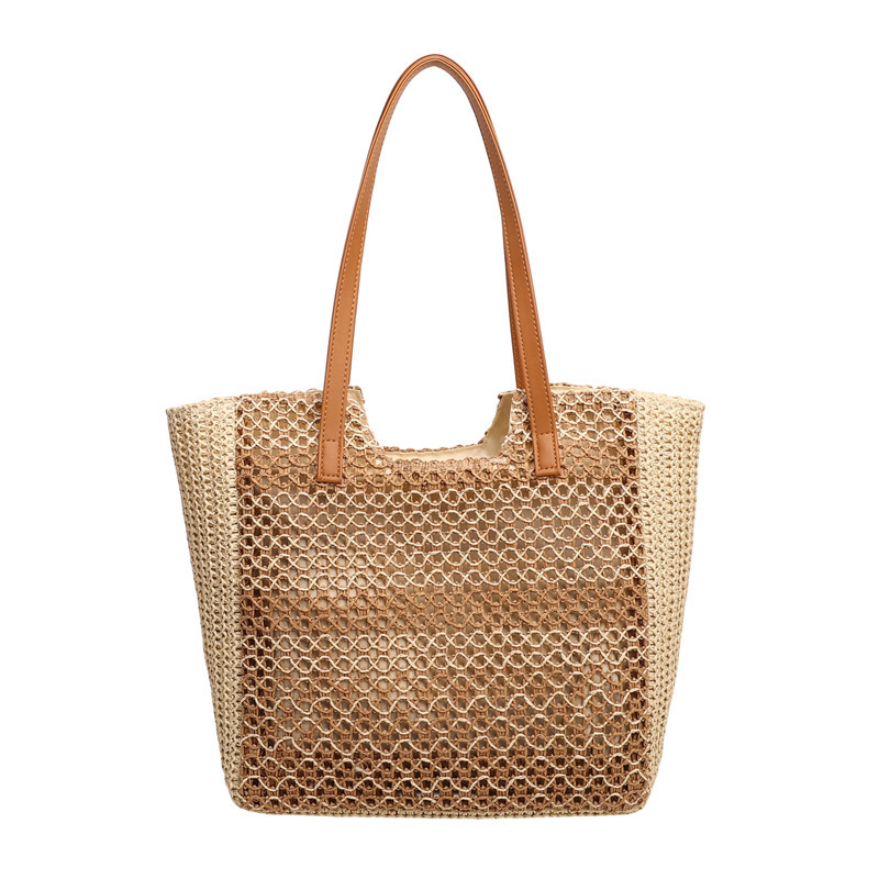 Fashionable Paper Rope Crossbody Bag Hollow Out Casual and Versatile Shoulder Bag for Women