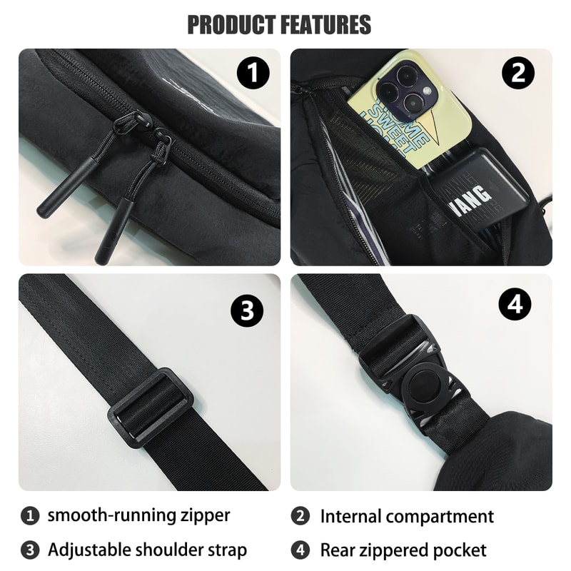 Multifunctional Chest Bag For Men Women Lightweight Crossbody Sling Backpack With Anti Theft Pocke 3