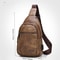 Vintage Mens Leather Crossbody Messenger Bag with USB Charging Big Capacity Chest Pack
