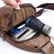 Vintage Mens Leather Crossbody Messenger Bag with USB Charging Big Capacity Chest Pack