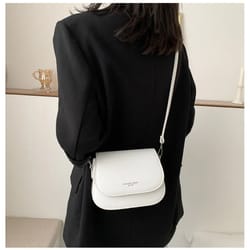 trendy pu leather saddle shoulder bag for women fashionable crossbody flap messenger bag with solid color design