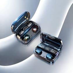 bluetooth earphones with led display hifi stereo waterproof wireless gaming headset