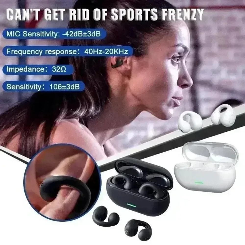 Bone Conduction Bluetooth Headphones Wireless Sports Earphones with HiFi Sound & Waterproof Design