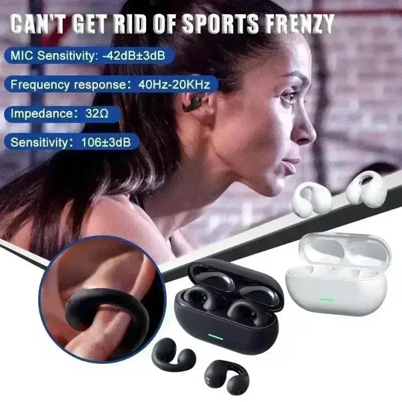 Bone Conduction Bluetooth Headphones Wireless Sports Earphones with HiFi Sound & Waterproof Design