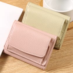 compact lychee pattern card wallet for women small cross border wallet